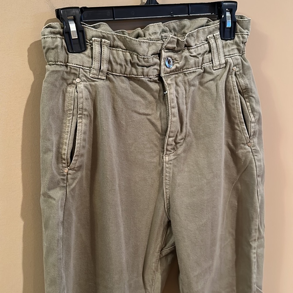 Zara barrel jean green trousers - Picture 2 of 3